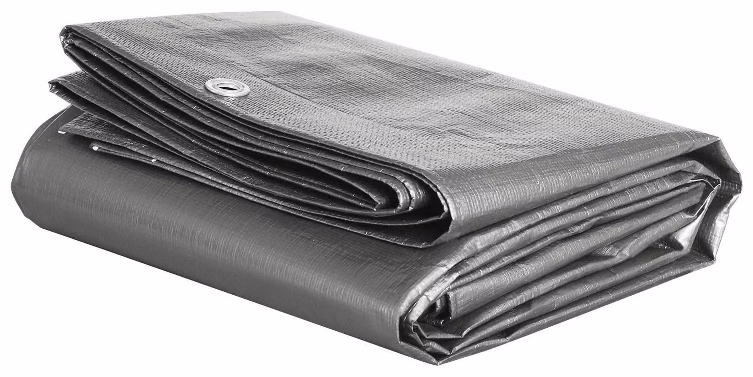 Telo impermeabile con occhielli, 180 g/m², colore grigio, dimensioni 300x400 cm