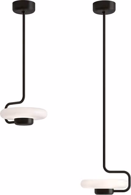 Lampada a sospensione KDLN Tratto LED minimalista in metallo, dimmabile e collegabile, disponibile in bianco o nero