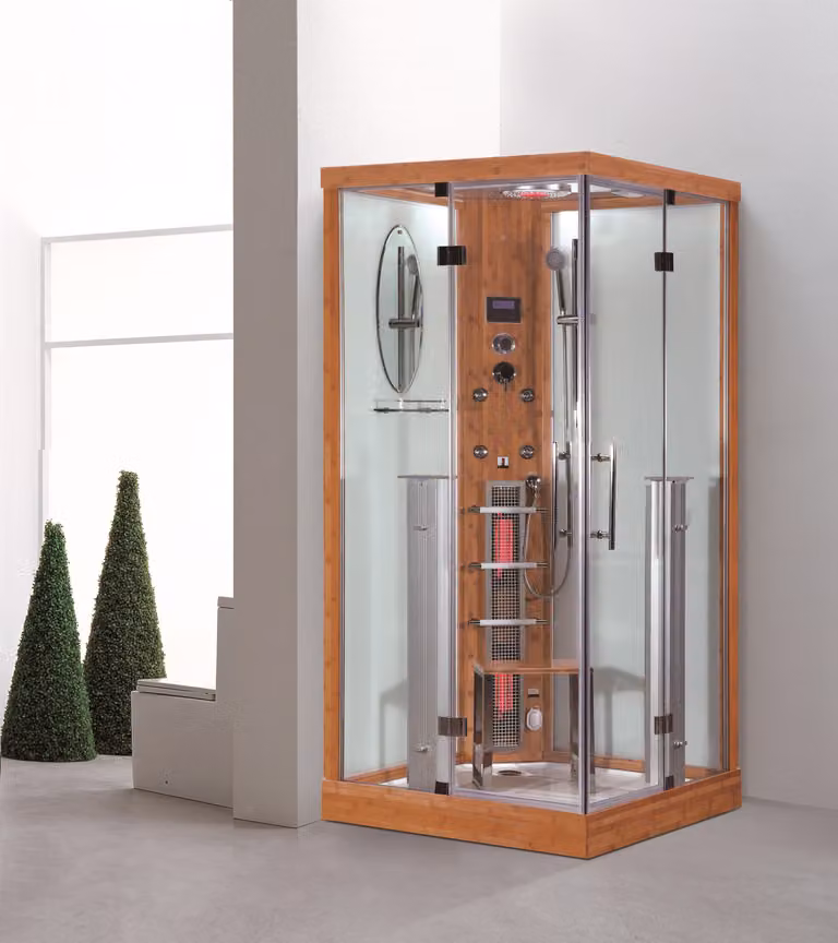 Doccia a vapore Kansas con sauna a infrarossi 100x100 cm