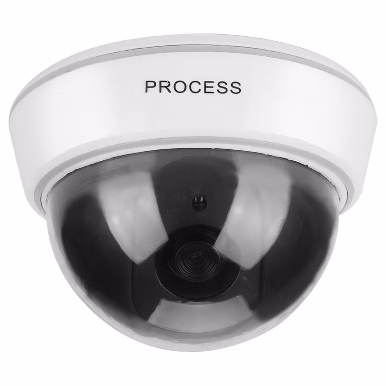 Telecamera fittizia, telecamera di sorveglianza, luce del sensore, luce del sensore rosso IR, telecamera di sorveglianza fittizia