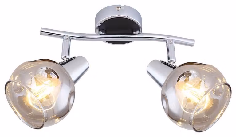 Rabalux 5347 Faretto da soffitto 2 spot Tamara, E14, argento-nero-grigio, moderno, 26cm