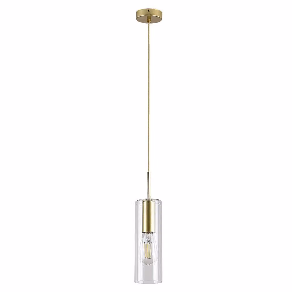 Rabalux 72050 Lampada a sospensione 1 spot Esta, E27, oro, rotonda, moderna, ø90mm