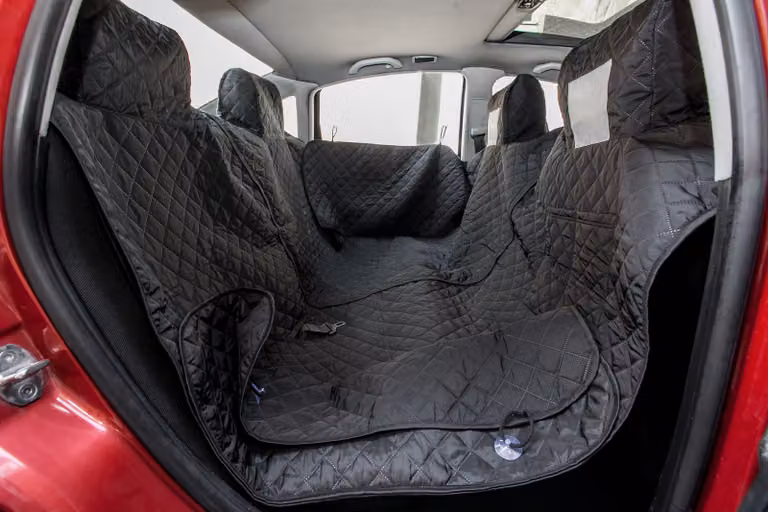 Coprisedile per auto per cani, sdraio per auto, coperta per auto, copertura per auto, letti per cani, sdraio, con chiusura in velcro e lati 220 cm nero