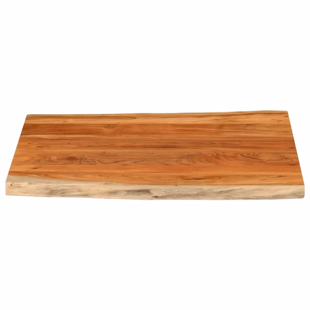 Piano per tavolo rettangolare in legno di acacia marrone con bordi vivi vidaXL L: 110 cm, P: 80 cm, H: 3,8 cm – 2