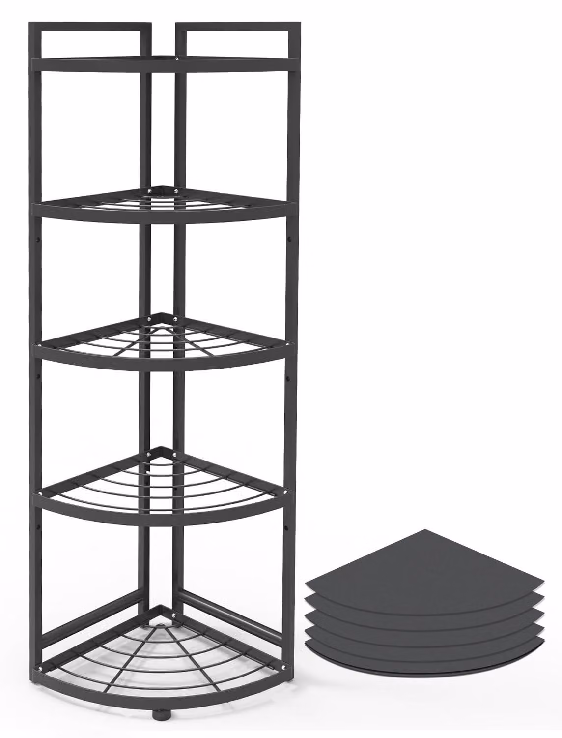Omgoods - Scaffale angolare per cucina a 5 livelli - Soluzione di stoccaggio multifunzionale per armadi