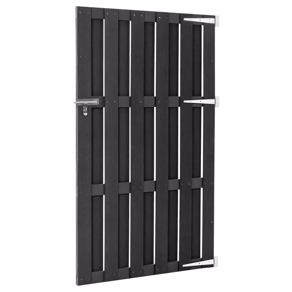 Cancello singolo da giardino a battente vidaXL in WPC grigio L: 100 cm, H: 180 cm – 2