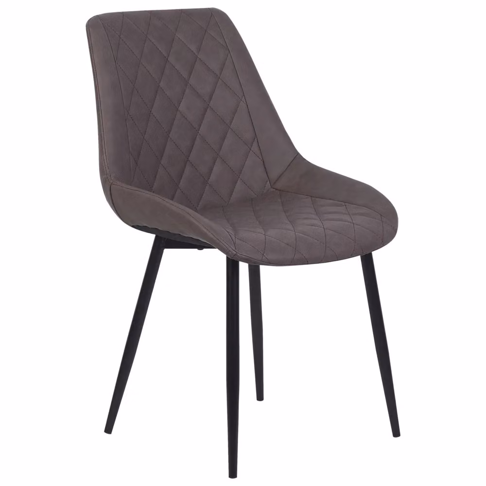 Set di 2 sedie da pranzo BELIANI in stile industrial con rivestimento in ecopelle marrone e struttura in metallo nero – 2