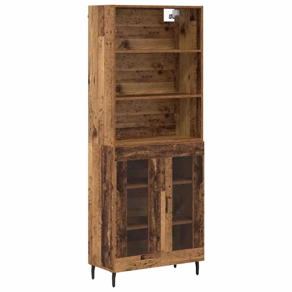 Credenza moderna vidaXL in legno e metallo marrone, L/P/H: 69,5 x 32,5 x 180 cm – 2