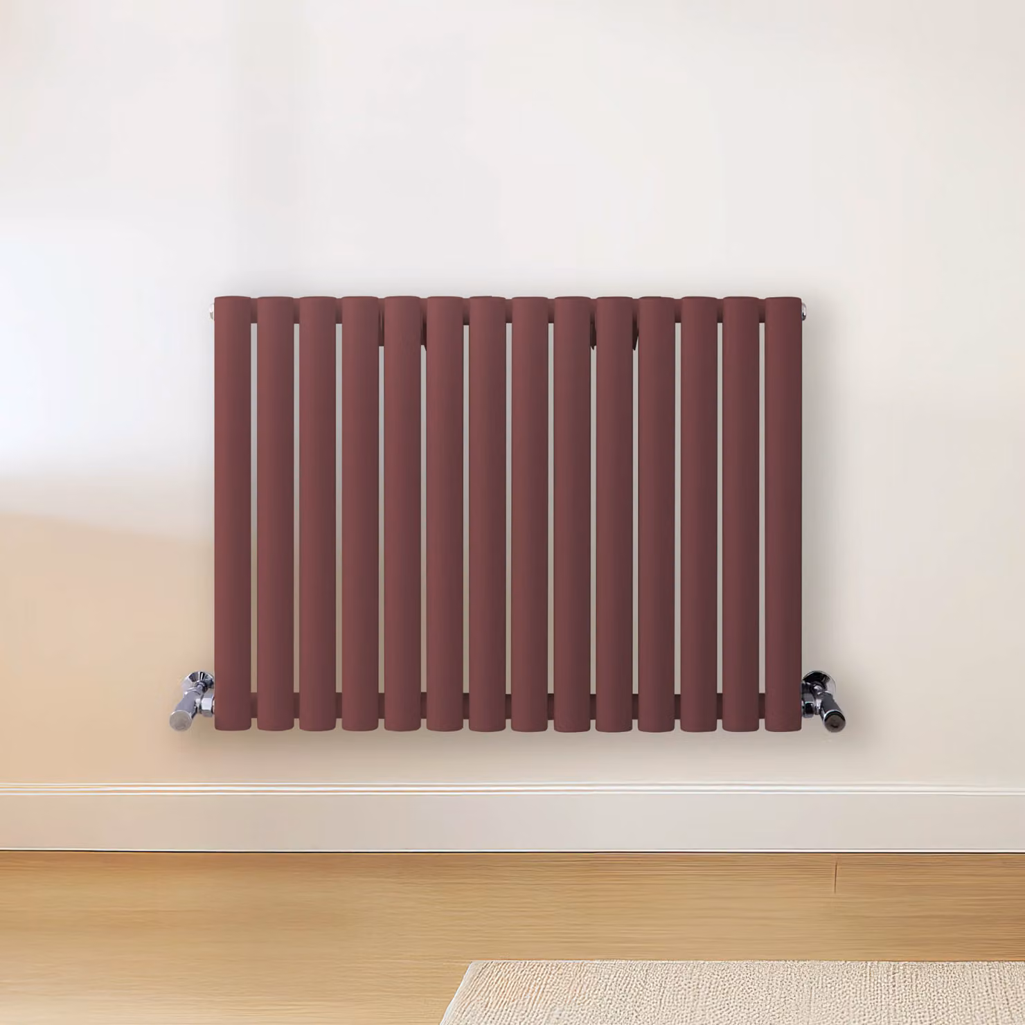 Radiatore di Design Orizzontale Rosso (Booth Rosso) - 600mm x 826mm - Pannello Doppio  - Revive