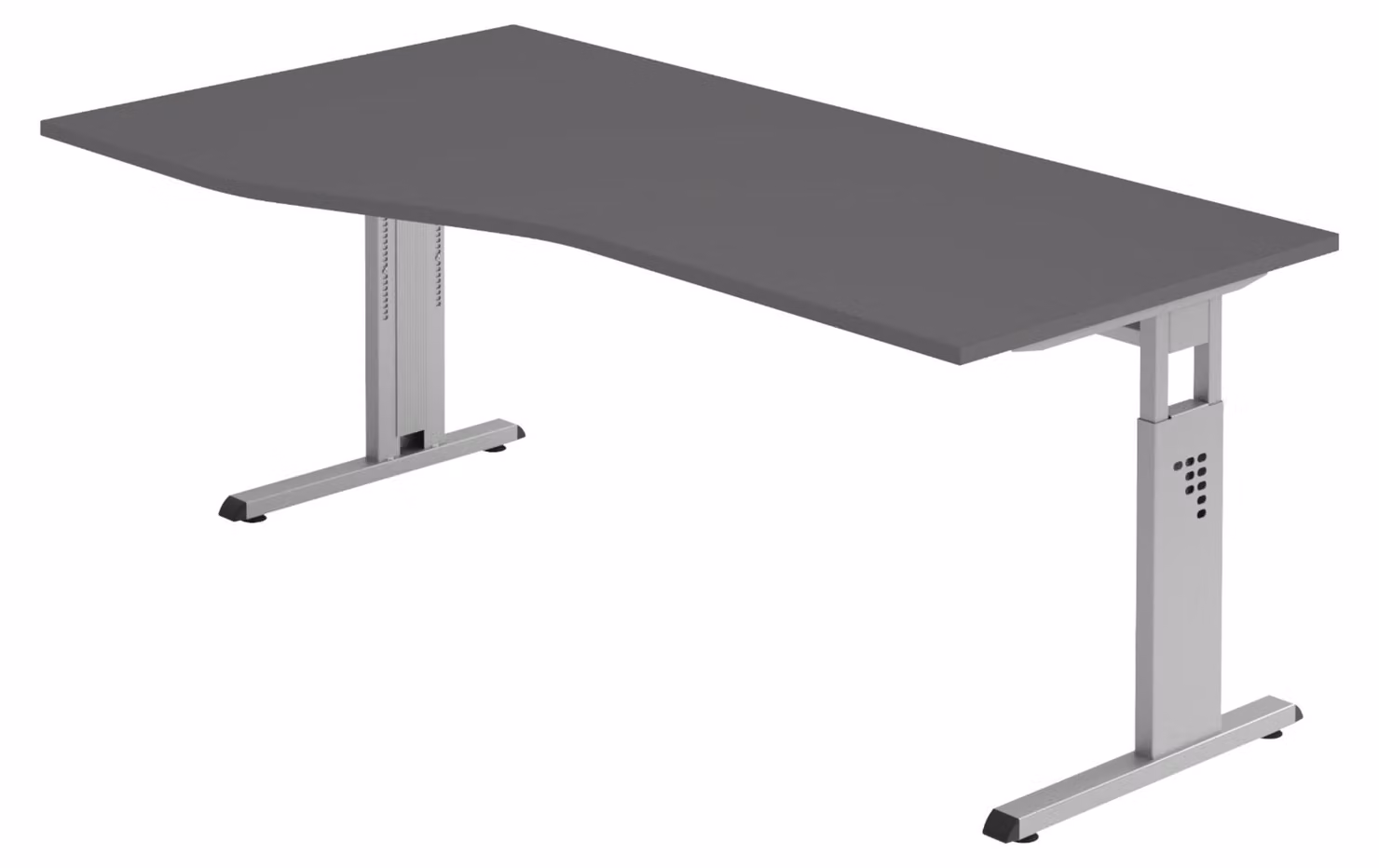 bümö Scrivania Serie-O - Struttura: argento, decorazione: grafite, dimensioni: 180 x 100 cm
