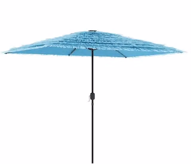 Ombrello da giardino con palo centrale in acciaio e copertura in poliestere blu L: 300 cm, P: 200 cm, H: 250 cm – 1