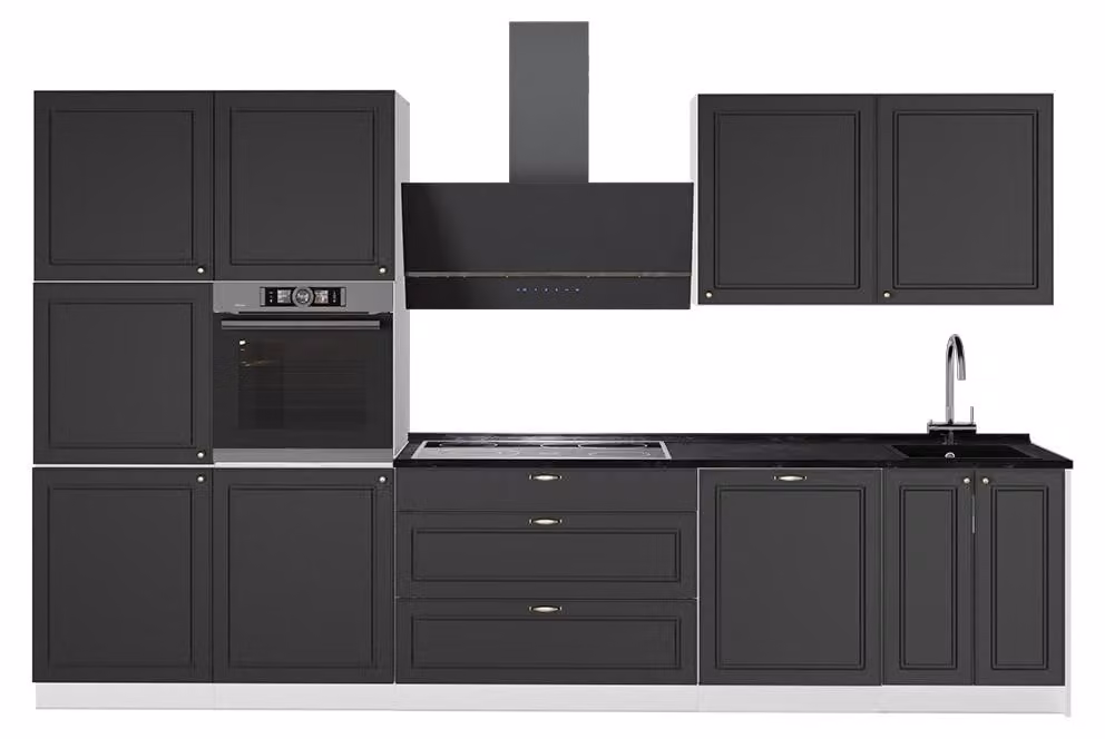 Cucina componibile Vicco Fame-Line Oro-antracite rustico/Bianco 340 cm, PL Antracite, Model 64616