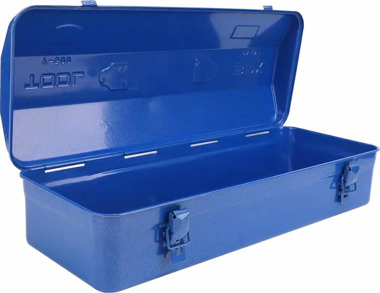 Cassetta degli attrezzi blu con struttura in metallo e alta capacità di carico, organizer portatile per riporre gli attrezzi in officina, garage, auto, cantiere 500