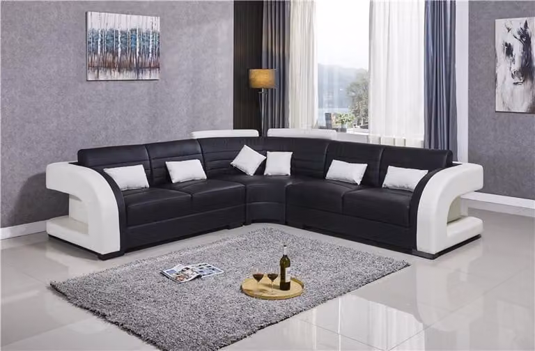 Garnitur Wohnlandschaft L-Form Designer Sofa Couch Ecksofa + Hocker Polster