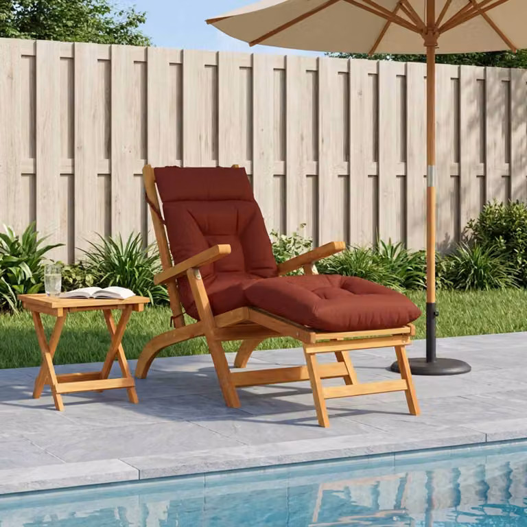 vidaXL Cuscino per Lettino VIANEN Rosso in Poliestere con Rivestimento Lavabile e Resistente ai Raggi UV