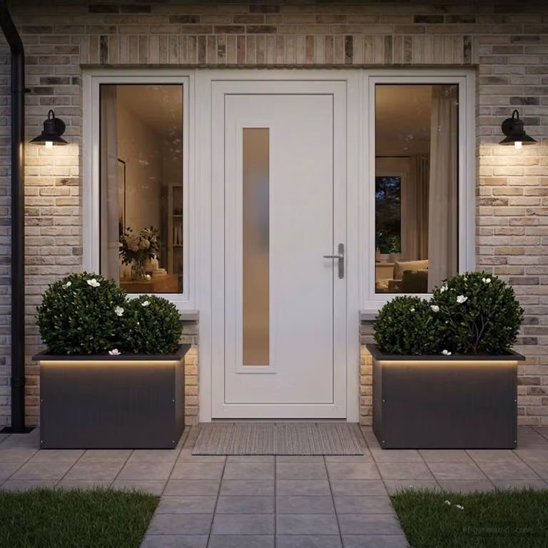 Set di 2 fioriere da giardino con LED vidaXL in acciaio nero L 60 x P 40 x H 40 cm
