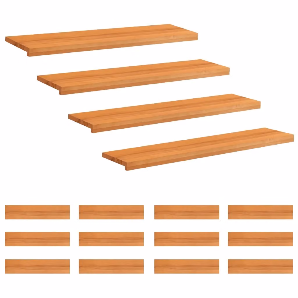 Set di 16 tappeti per scale in legno di faggio marrone chiaro vidaXL L: 120 cm, P: 25 cm, H: 2 cm – 2