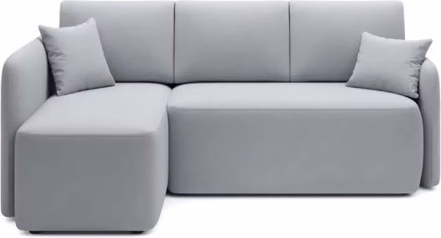 Divano ad angolo sinistro HEDSON MEUBLORAMA Grigio, modello moderno con funzione letto, poggiatesta regolabile e contenitore, L/P/H: 206 x 150 x 126 cm – 1