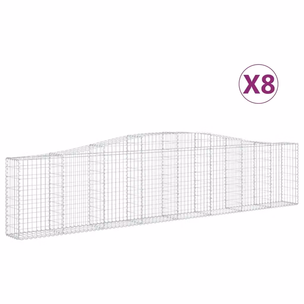 Set di 8 Cesti Gabbioni ad Arco Videx in Acciaio Zincato Argento L: 400 cm, P: 30 cm, H: 80/100 cm – 2