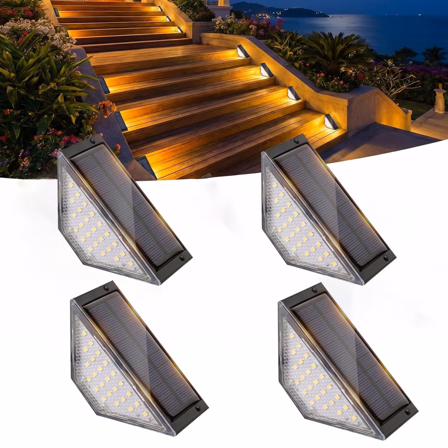 Lampade da terra solari per esterni (4 pezzi), impermeabili con grado di protezione IP65