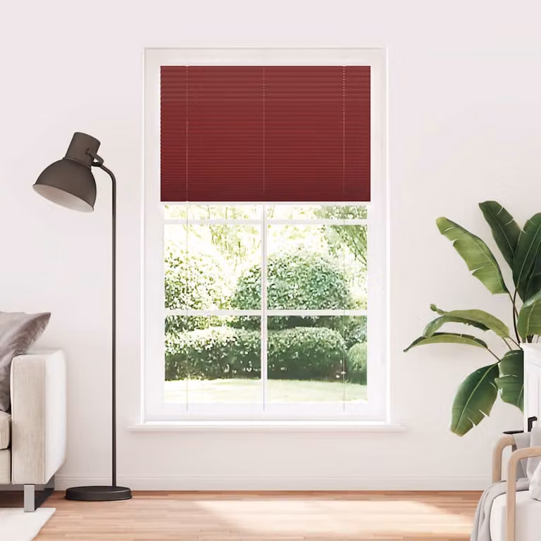vidaXL Tenda Plissettata Rosso Bordeaux 115x200 cm Larghezza Tessuto