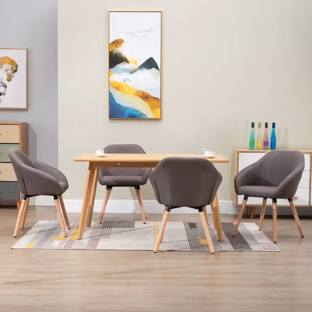 Sedie da Pranzo 4 pz Tortora in Tessuto 278416