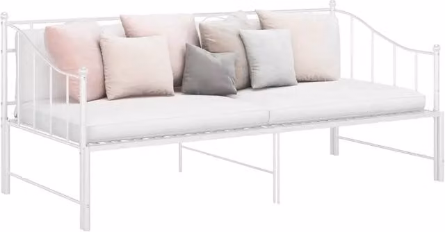 Telaio Divano Letto Estraibile-Struttura Sofa Letto Bianco in Metallo 90x200 cm 849046