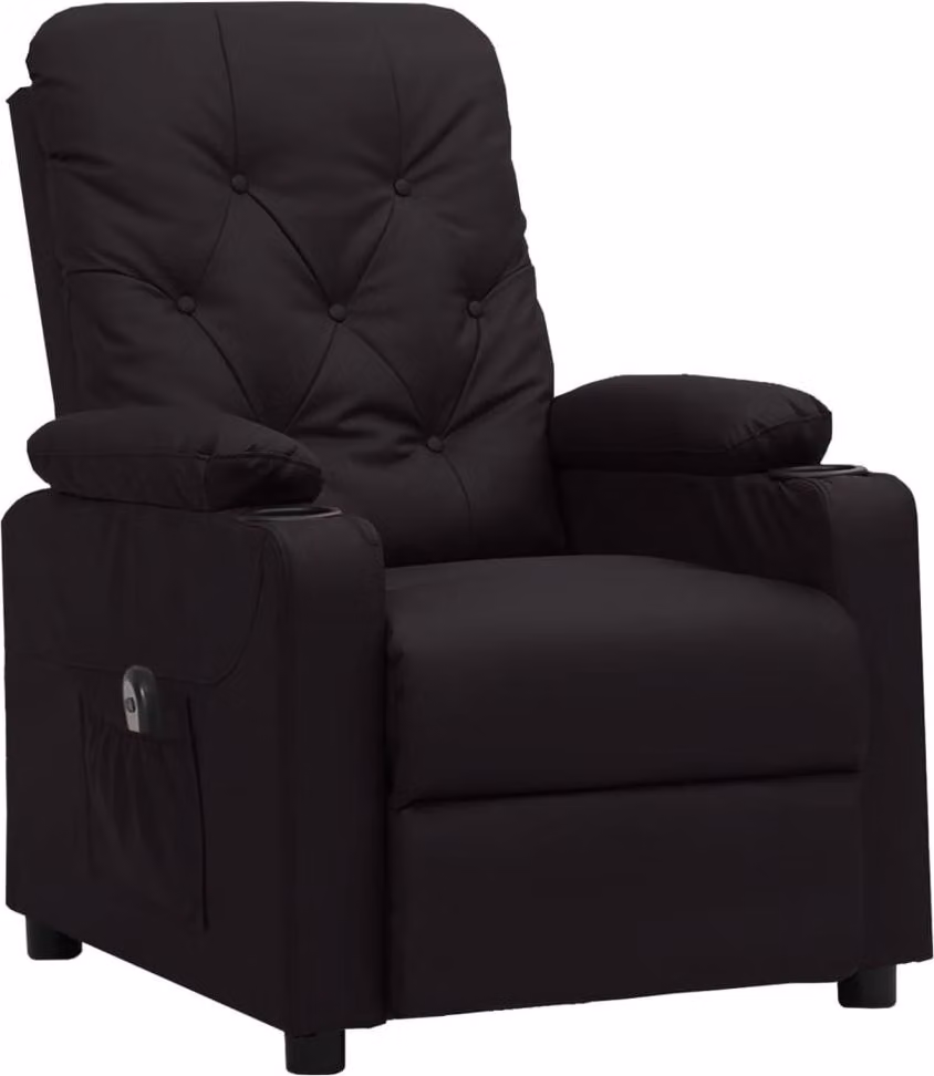 vidaXL Recliner elettrico in Pelle finta nera