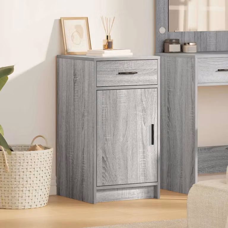 Credenza moderna vidaXL in legno ingegnerizzato grigio Sonoma, L 40 cm x P 40,5 cm x H 75 cm