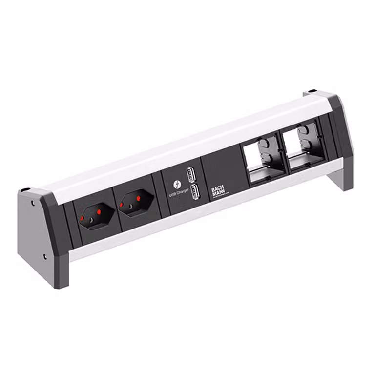 BACHMANN DESK 2xCH 90° Caricatore USB, 2xCM GST18 Svizzera