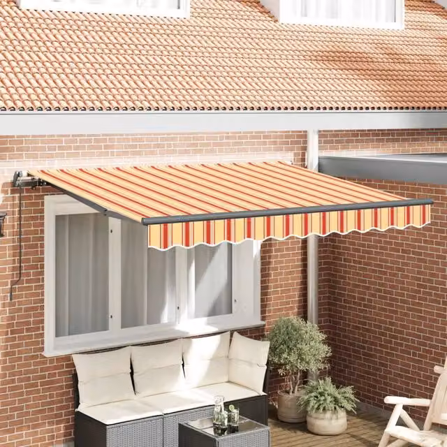 Tenda retrattile Giallo e Arancione 250 x 200 cm Tessuto 3329400