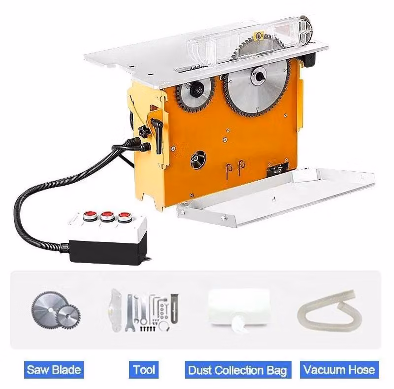 WT20 - Sega circolare da banco e sega a disco - Sistema antipolvere - Guida scorrevole - Tagli di precisione - Macchina multifunzionale per la lavorazione del legno - 220V
