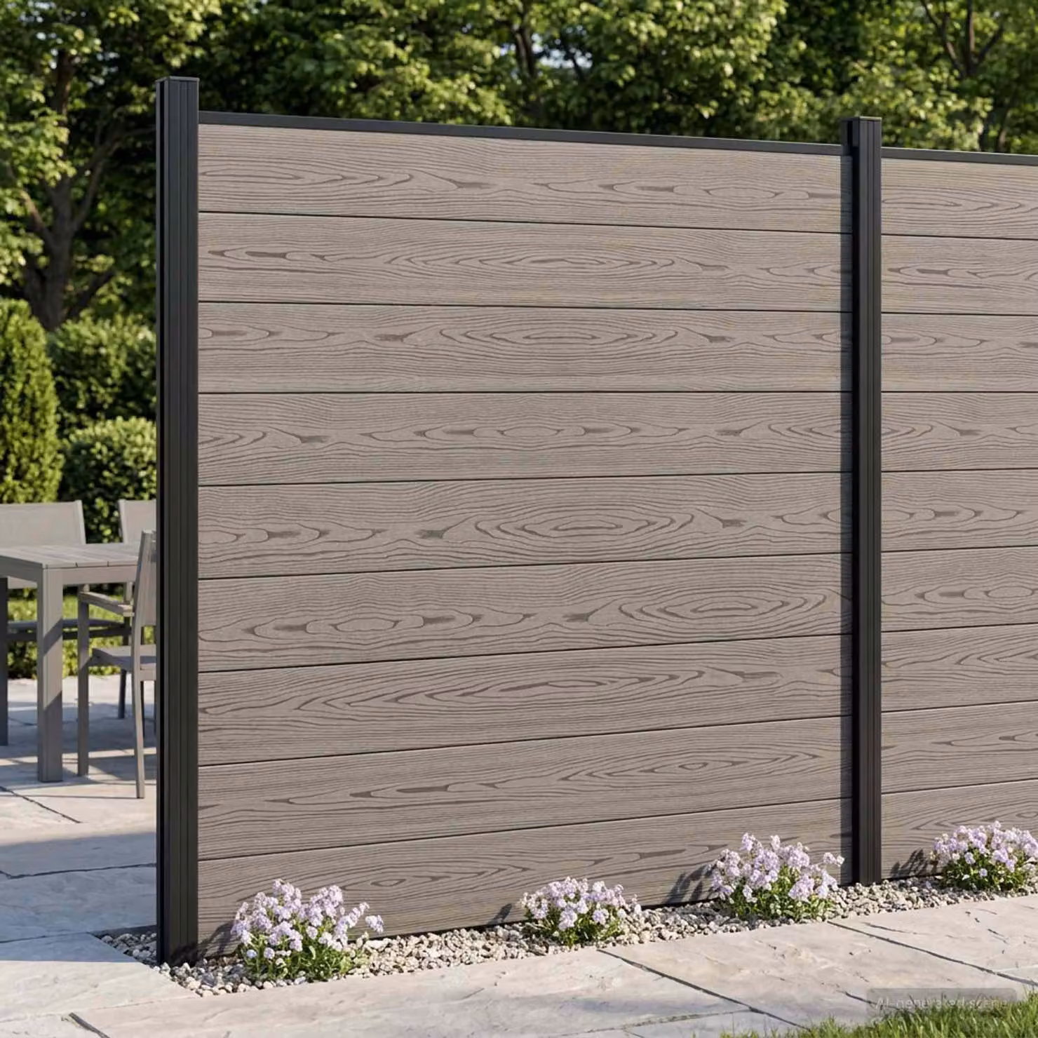 Maison Exclusive - set da esterno 180 x 186 cm, realizzato in WPC (legno-plastica composita) e alluminio, colore grigio