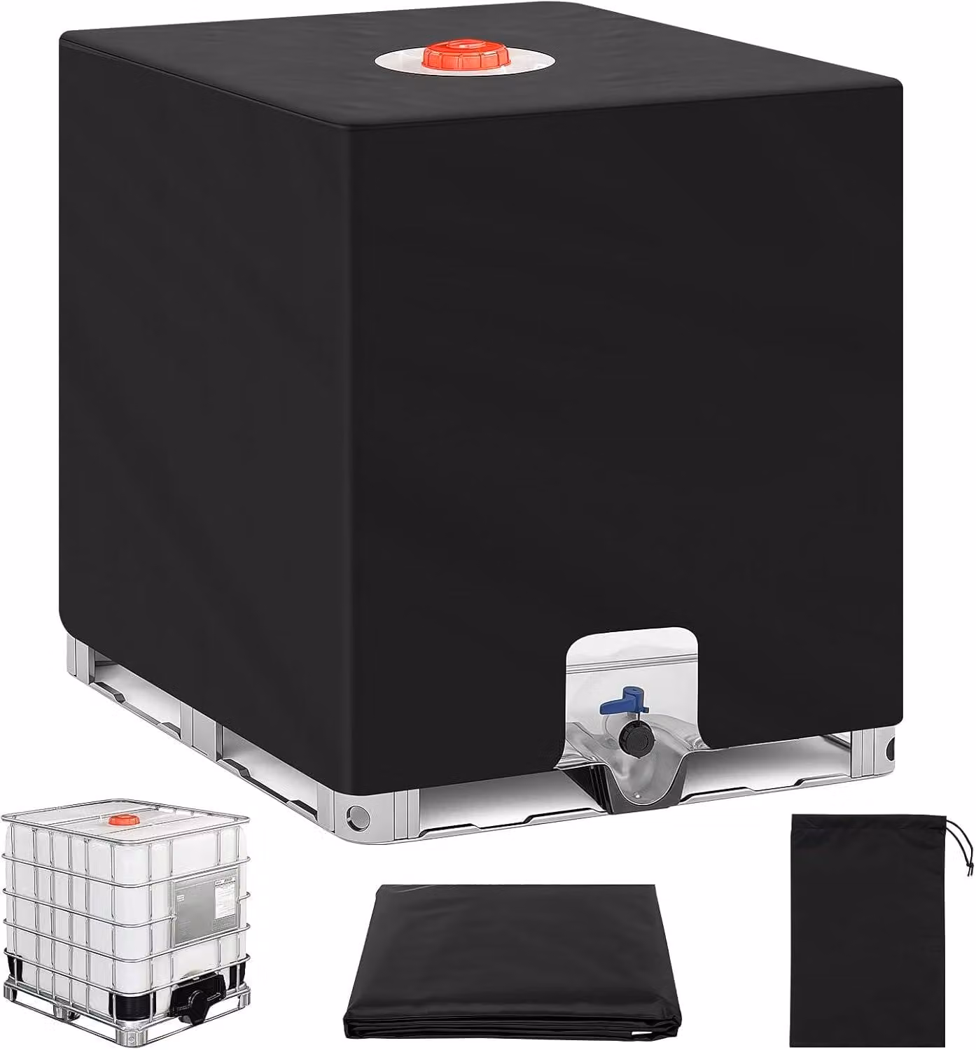 Copertura impermeabile per serbatoi IBC, resistente ai raggi UV, dimensioni 120x100x116 cm, adatta per serbatoi d'acqua da 1000 litri
