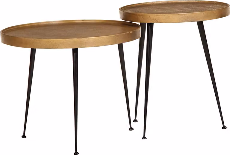 Maison Exclusive - Tavolino da salotto, 2 pezzi, in legno composito dorato