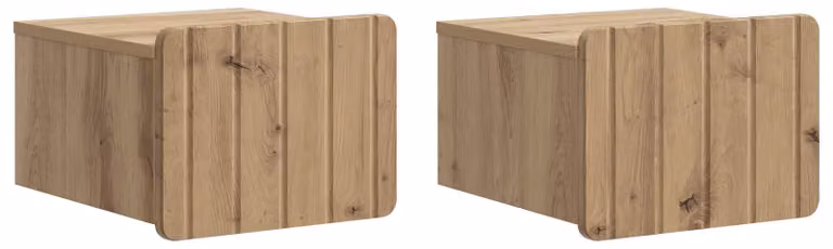 Mobiletto da notte a muro con cassetto 2 pcs Rovere Artigianale