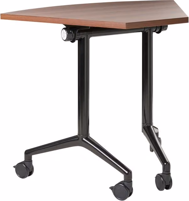 Scrivania ad angolo pieghevole BELIANI con rotelle, design moderno in metallo e MDF, marrone e nero, L: 90 cm, P: 64 cm, H: 73 cm