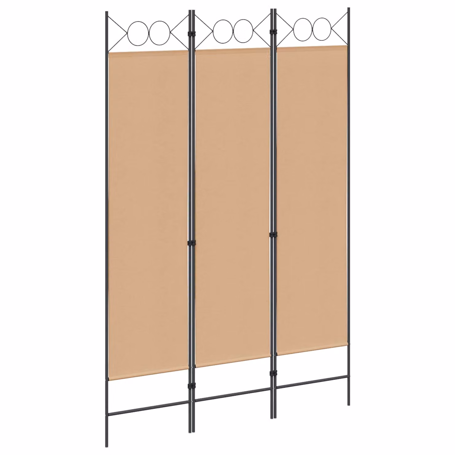 Paravento a 3 pannelli vidaXL in tessuto beige, L: 120 cm, H: 180 cm