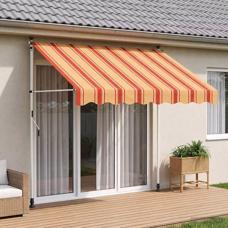 Tenda retrattile manuale con bracci pieghevoli vidaXL, Multicolore, L: 300 cm, P: 150 cm, H: 115 cm