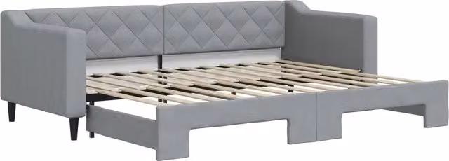 Divano letto | Sof¨¤ letto | Letto singolo Estraibile Grigio Chiaro 80x200 Tessuto