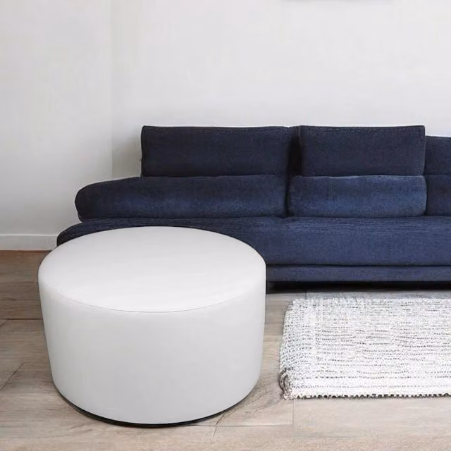 Pouf Anacapri, Poltrona multiuso, Poltroncina sacco, Pouf poggiapiedi, Made in Italy, 79x79 h42 cm, Bianco