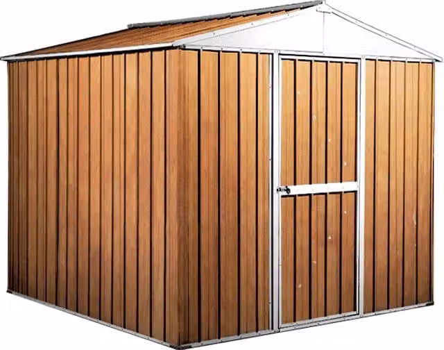 Casetta Box da Giardino in Lamiera di Acciaio Porta Utensili 275x175x215 cm Enaudi Legno