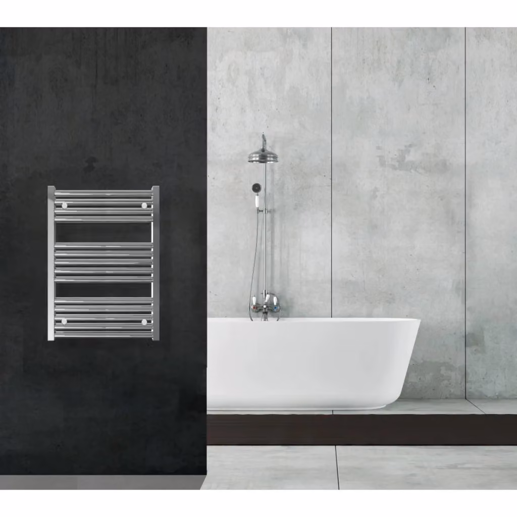 Scaldasalviette termoarredo idraulico OLIMPO DOCCE in acciaio inox argento L: 80 cm, P: 60 cm – 2