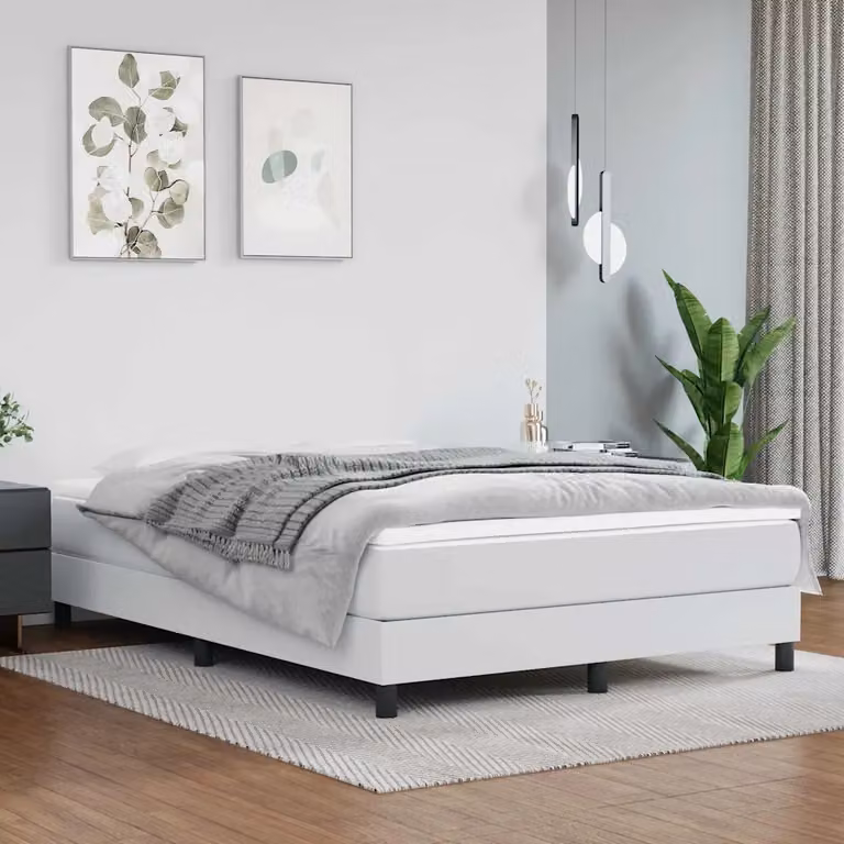 Materasso Ibrido a Molle Insacchettate vidaXL Bianco in Similpelle L: 140 cm, P: 200 cm, H: 20 cm