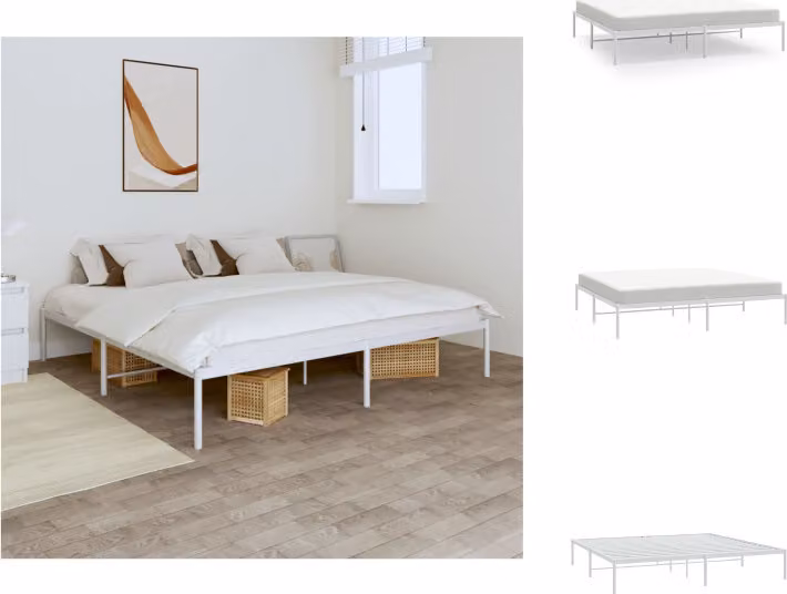 vidaXL Struttura letto in metallo bianco 183x213 cm - Letti e strutture letto
