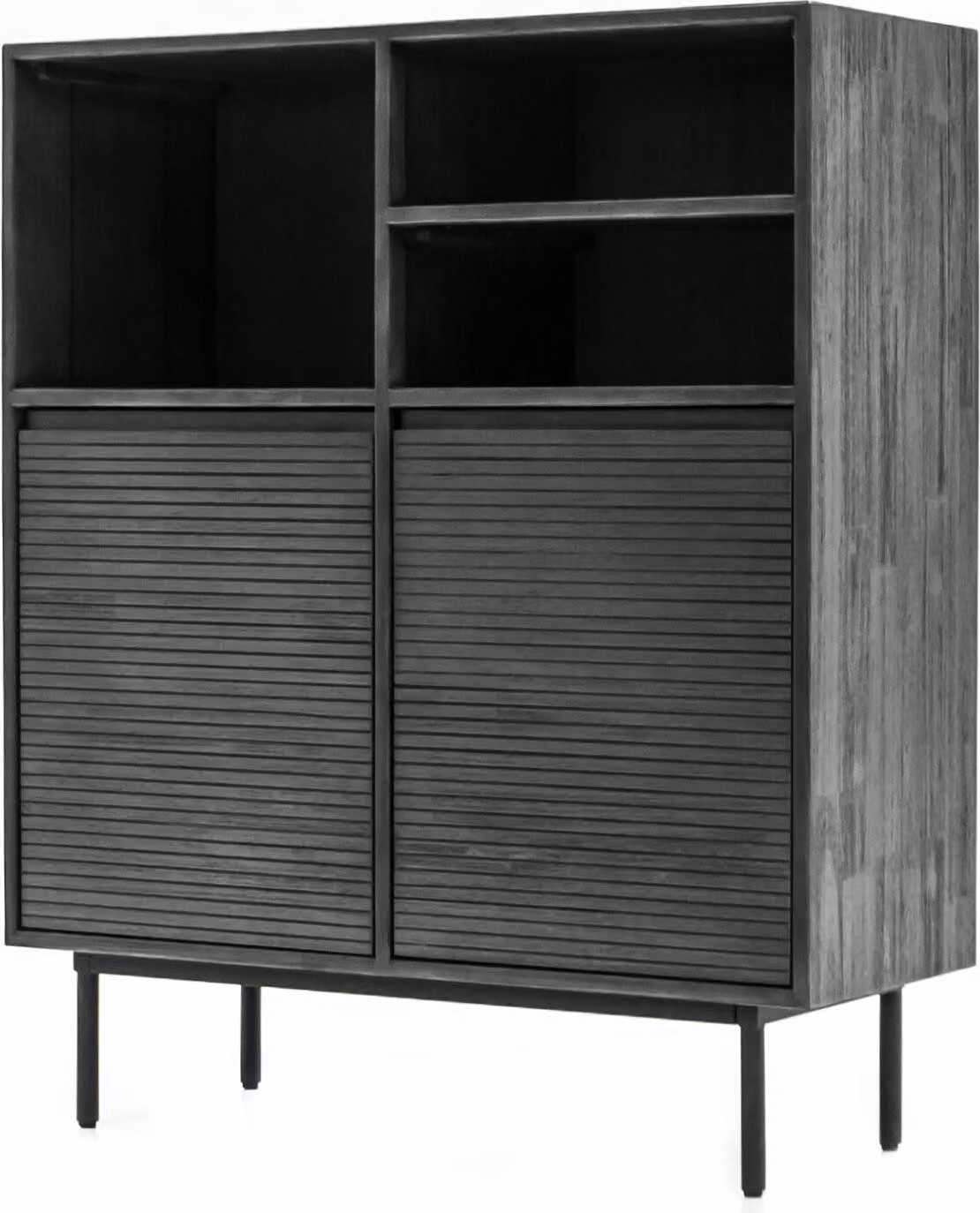 FURNLUX Credenza Capella Grigio Scuro e Nero 100cm / Colore principale: Grigio / Dimensioni: 100 x 120 x 40 cm