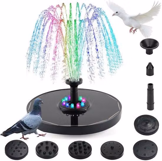 Fontana a spruzzo con 8 getti, 16 cm, per giardino e terrazza