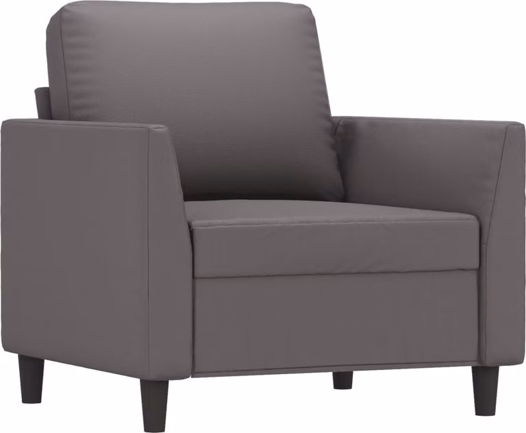 Poltrona Grigia 60 cm in Pelle finta