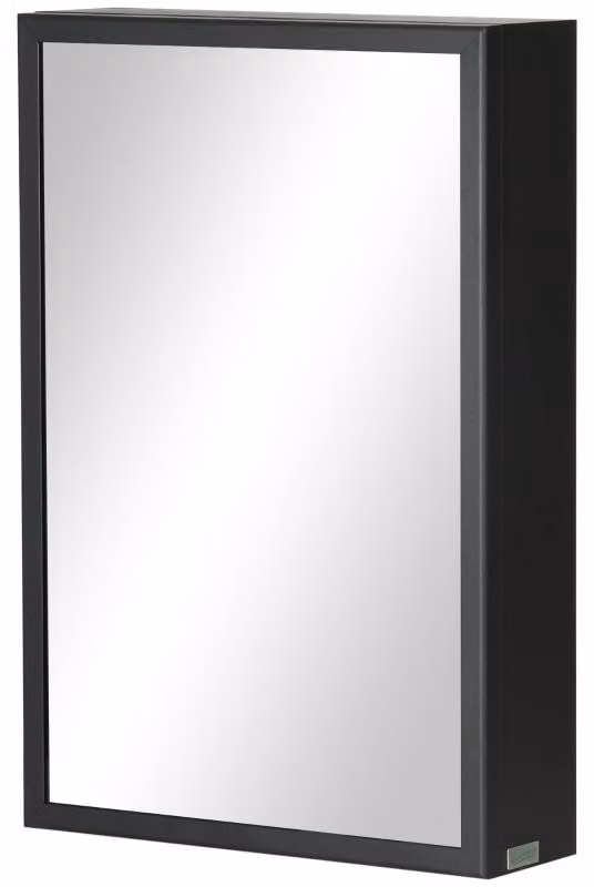 Mobiletti specchio per bagno con cerniere in acciaio inossidabile | Colore: Nero | Dimensioni: 40x12x60 cm