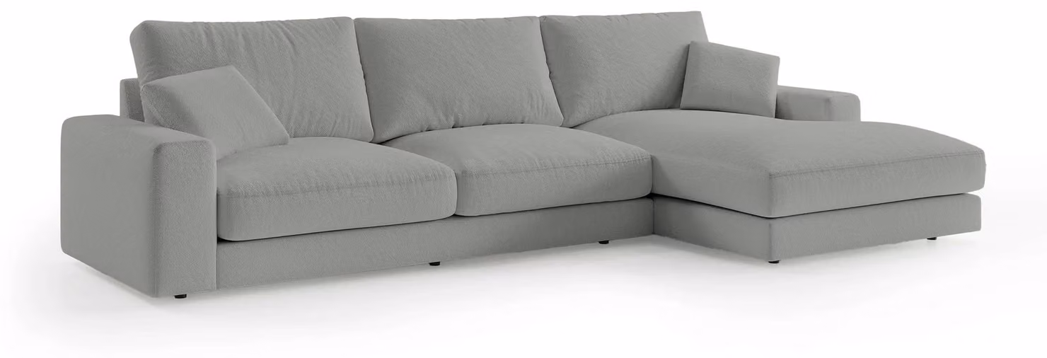 Divano angolare modello Harvesty, lato destro, colore grigio acciaio